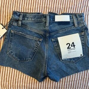Re/Done 70s Arroyo Blue High Rise Shorts
